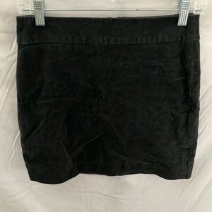 Banana Republic: Black Corduroy Mini Skirt- back zip- size 2P